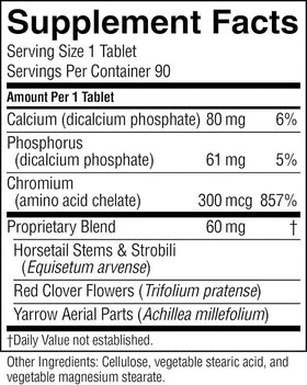 Nature's Sunshine GTF Chrome comprimés sur fond blanc