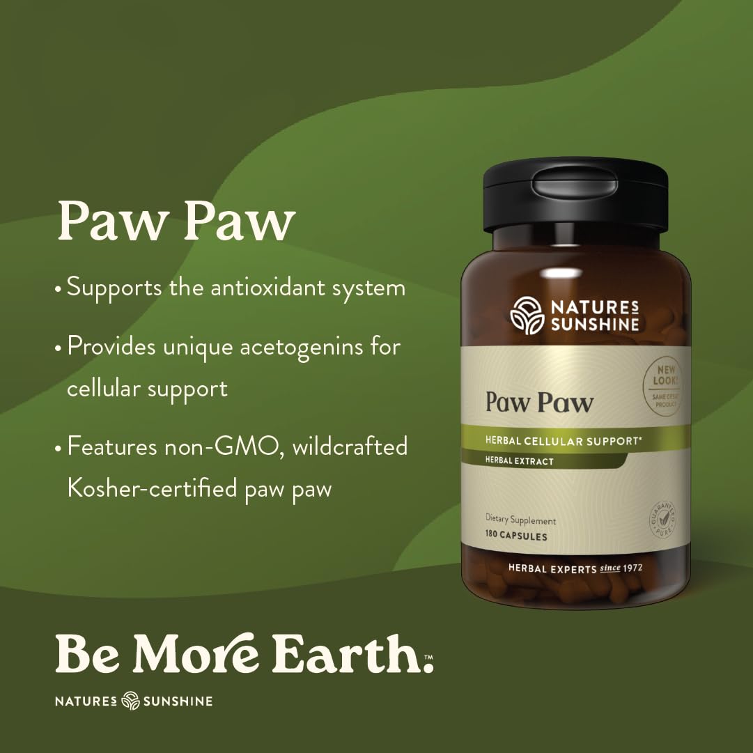 Nature's Sunshine Paw Paw Cell-Reg 180 capsules, vue de côté de l'emballage