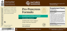 Nature's Sunshine Pro-Pancreas étiquette du produit