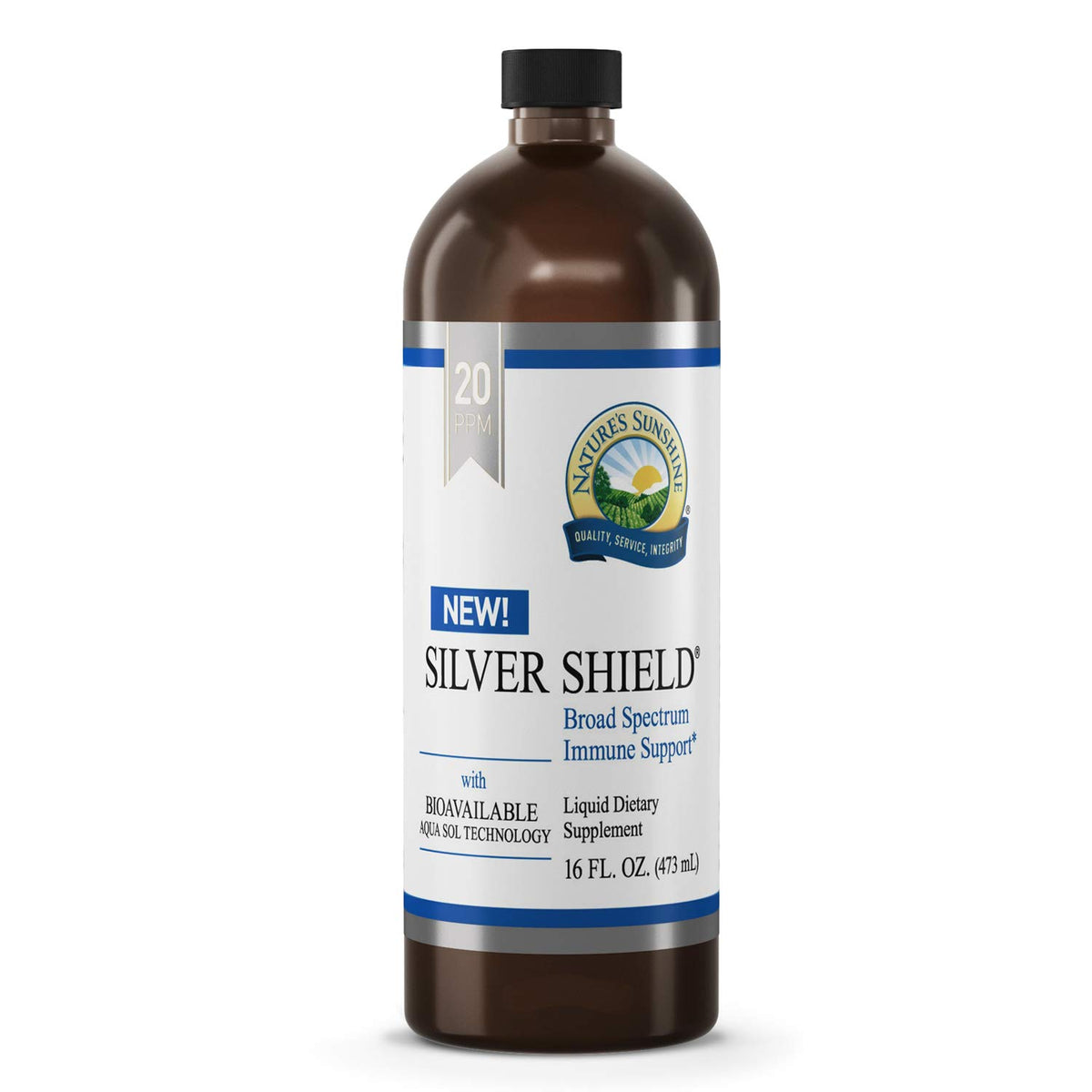 Nature's Sunshine Silver Shield Liquide 20ppm 480ml vue avant