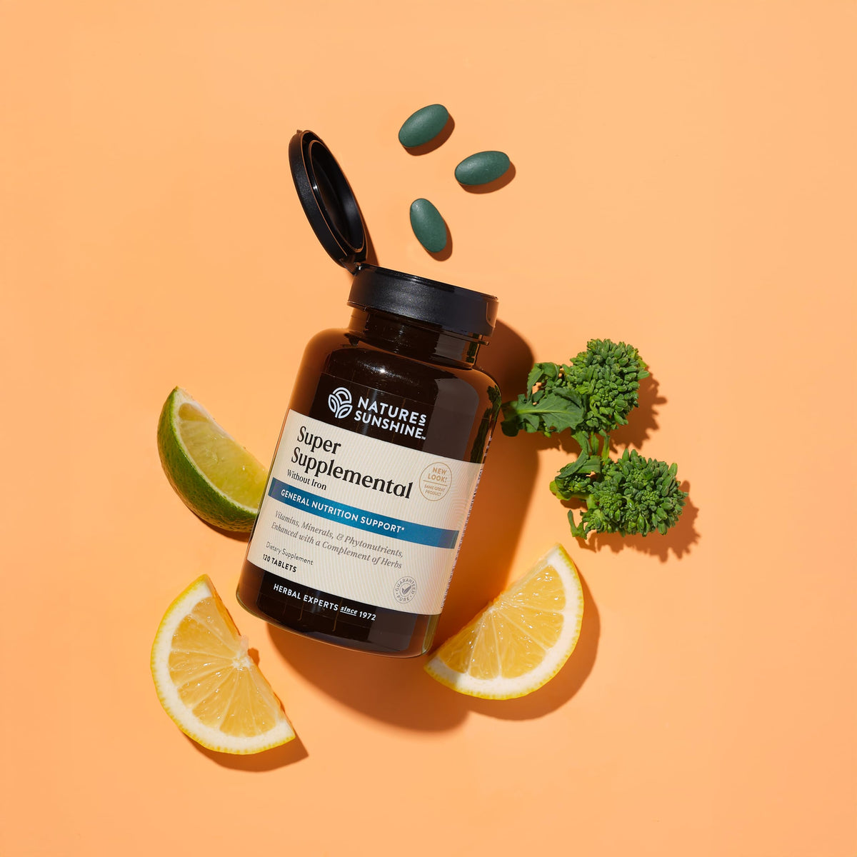 Nature's Sunshine Super Supplemental comprimés en gros plan