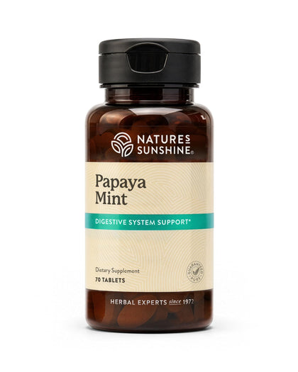 Nature's Sunshine Tablettes à Mâcher Papaye Menthe 70 Ct - vue de face