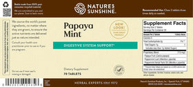 Nature's Sunshine Tablettes à Mâcher Papaye Menthe - tablettes sur une surface
