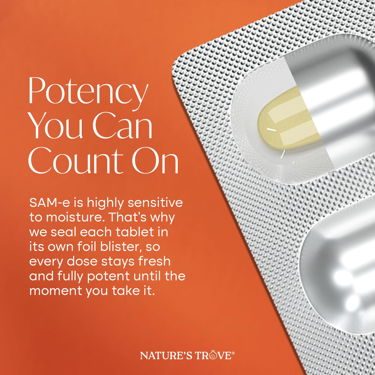 Nature's Trove SAM-e 400mg 120 comprimés avec étiquette détaillée