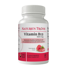 Nature's Trove Vitamine B12 500 mcg comprimés à croquer cerise en vue de face