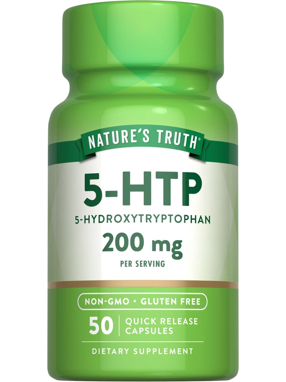 Nature's Truth 5-HTP 200mg capsules front view