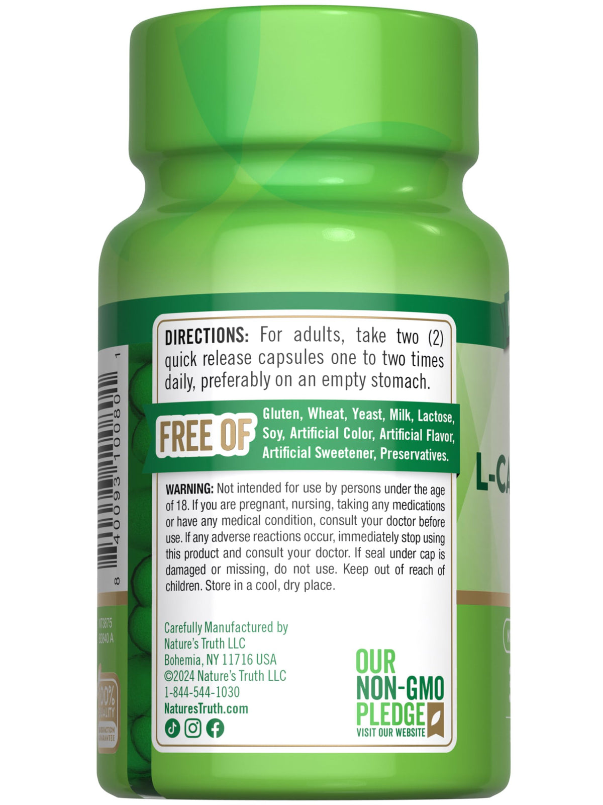 Nature's Truth Acétyl L-Carnitine 1000mg capsules en situation quotidienne