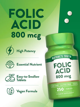Nature's Truth Acide Folique 800 mcg avec des fruits