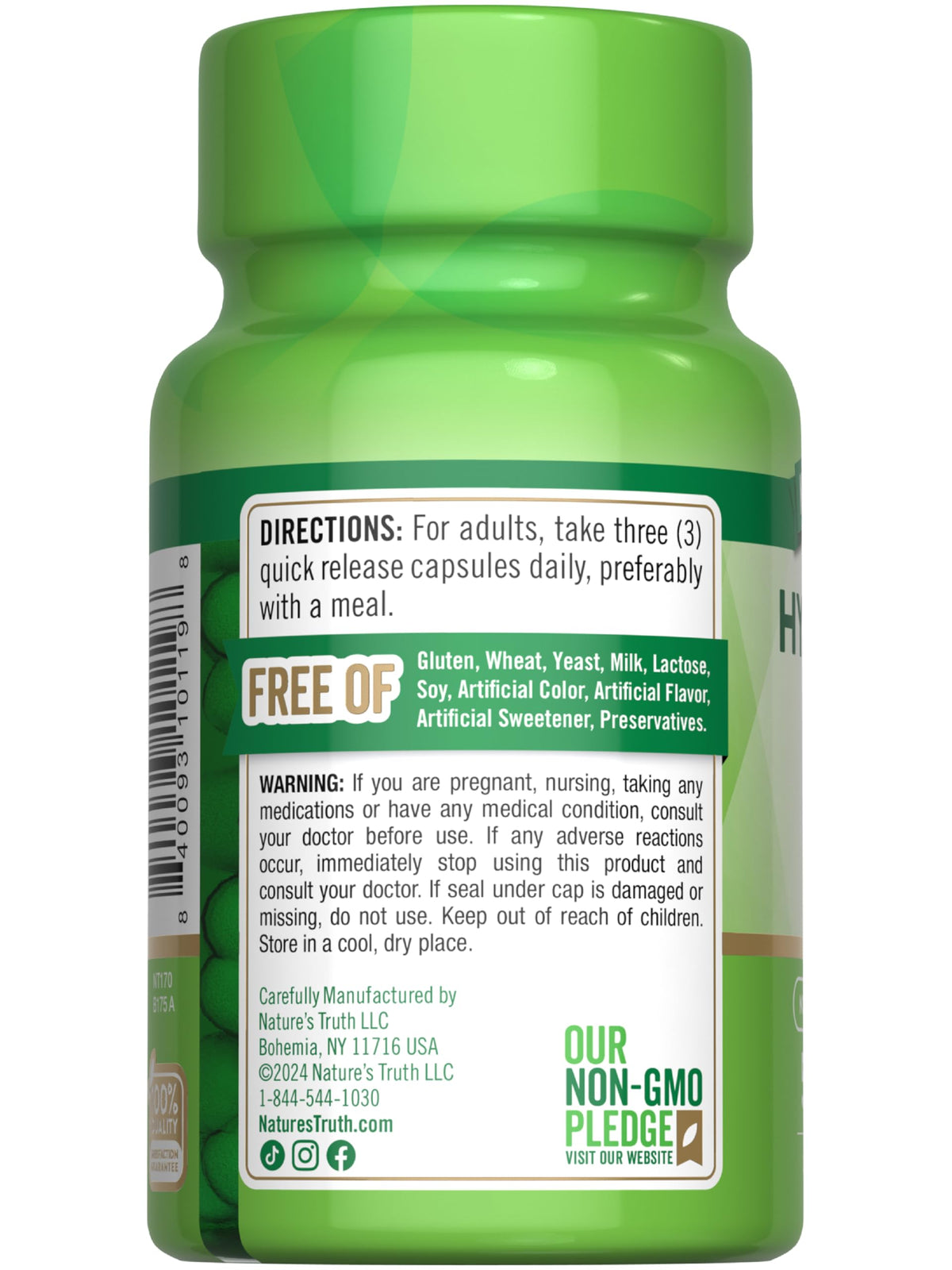 Nature's Truth acide hyaluronique avec une cuillère pour dosage