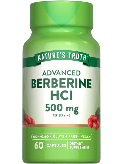 Nature's Truth Berberine HCl 500 mg 60 capsules front view