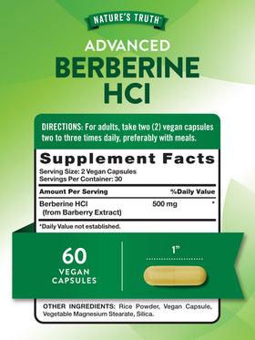 Nature's Truth Berberine HCl 500 mg 60 capsules side view