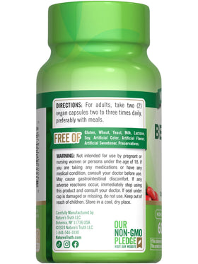 Nature's Truth Berberine HCl 500 mg nutritional information