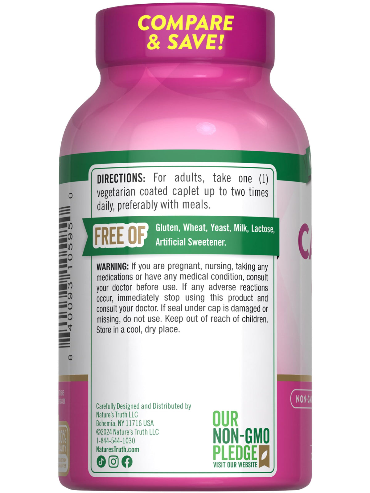 Nature's Truth Calcium 600mg avec Vitamine D3 dans un environnement de vie sain
