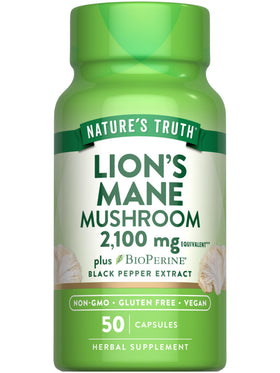 Nature's Truth capsules de champignon Lion, vue de face