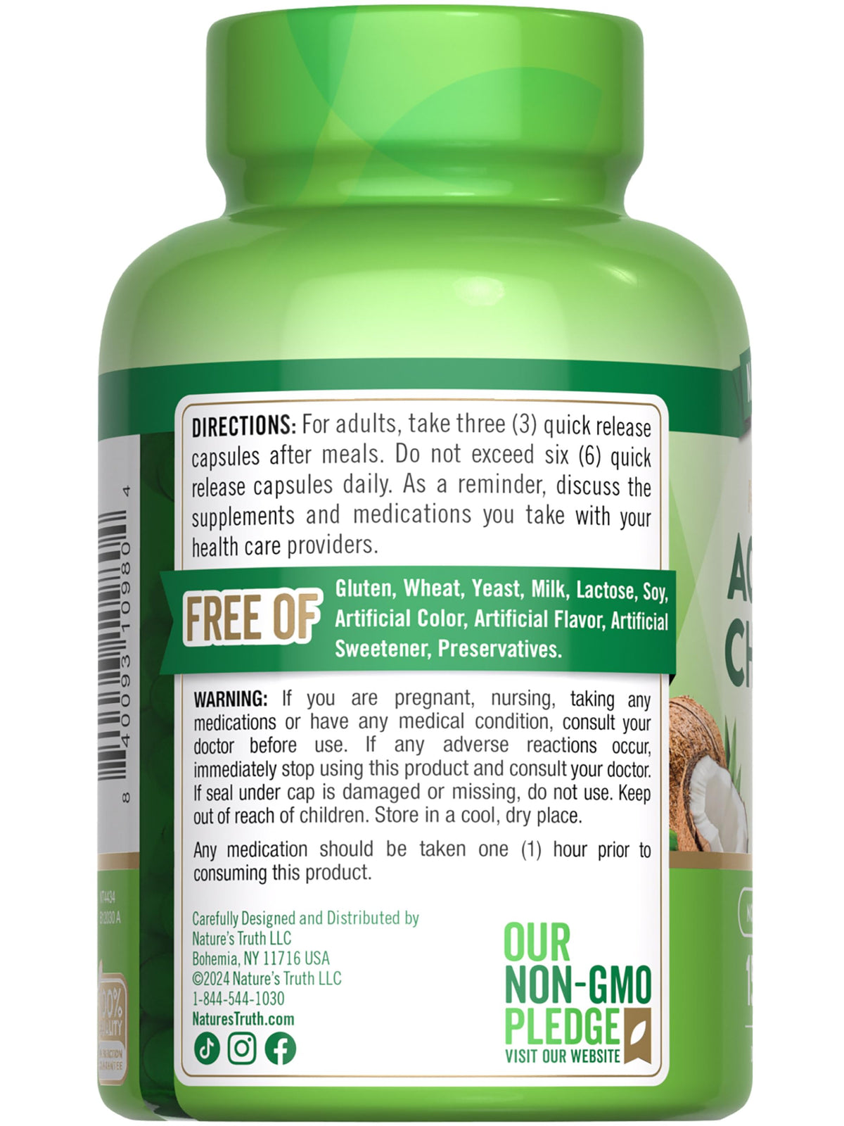 Nature's Truth Capsules de Charbon Actif 780 mg - mise en scène avec d'autres compléments