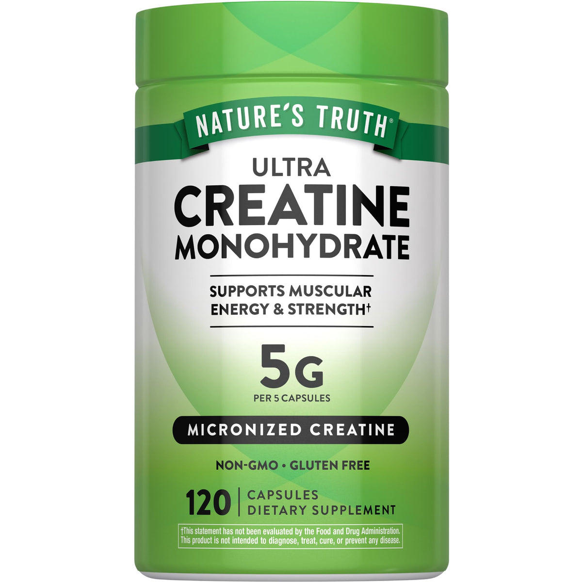 Nature's Truth Capsules de Créatine Monohydrate 120 unités vue de face