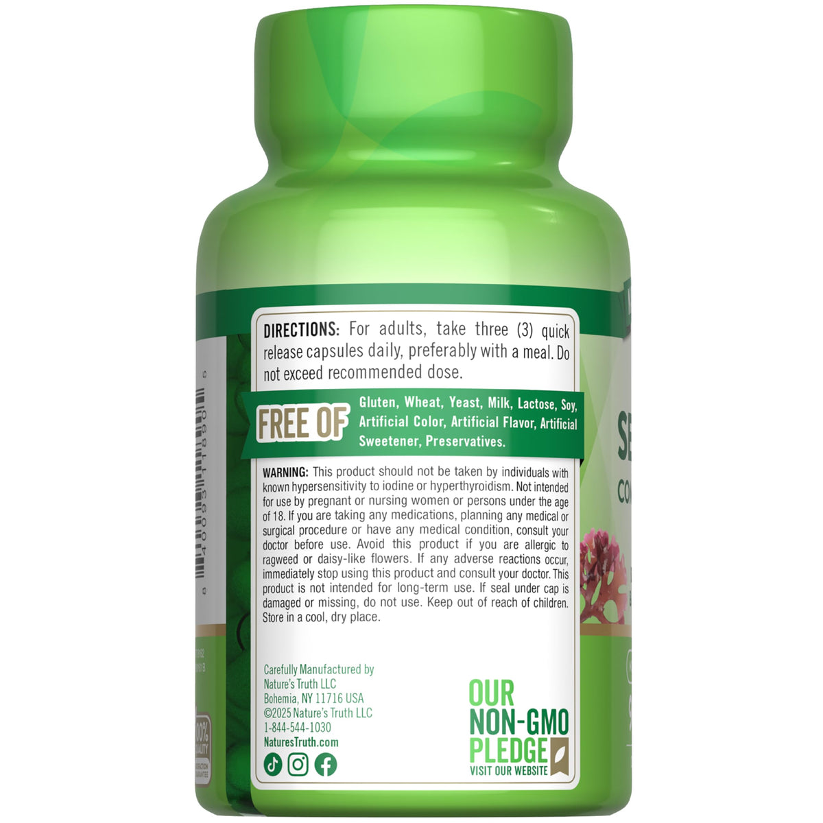 Nature's Truth Capsules de Mousse Irlandaise sur une table en bois