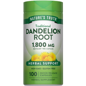 Nature's Truth Capsules de Racine de Pissenlit 100 unités vue de face