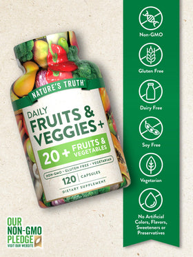 Nature's Truth capsules végétariennes avec étiquette détaillant les ingrédients