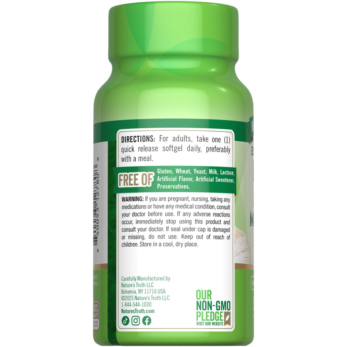 Nature's Truth Champignon Lion's Mane 30 gélules emballage ouvert