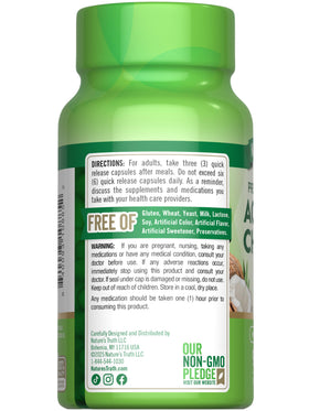 Nature's Truth Charbon Actif avec des noix de coco en arrière-plan
