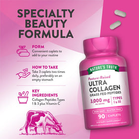 Nature's Truth Collagen Peptides 90 Caplets avec d'autres compléments
