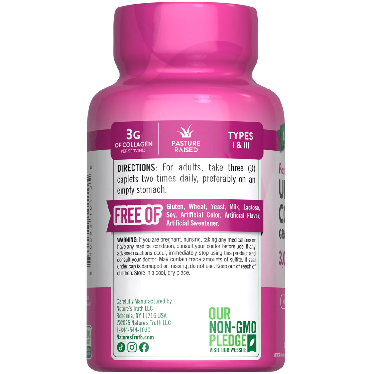 Nature's Truth Collagen Peptides 90 Caplets dans leur emballage
