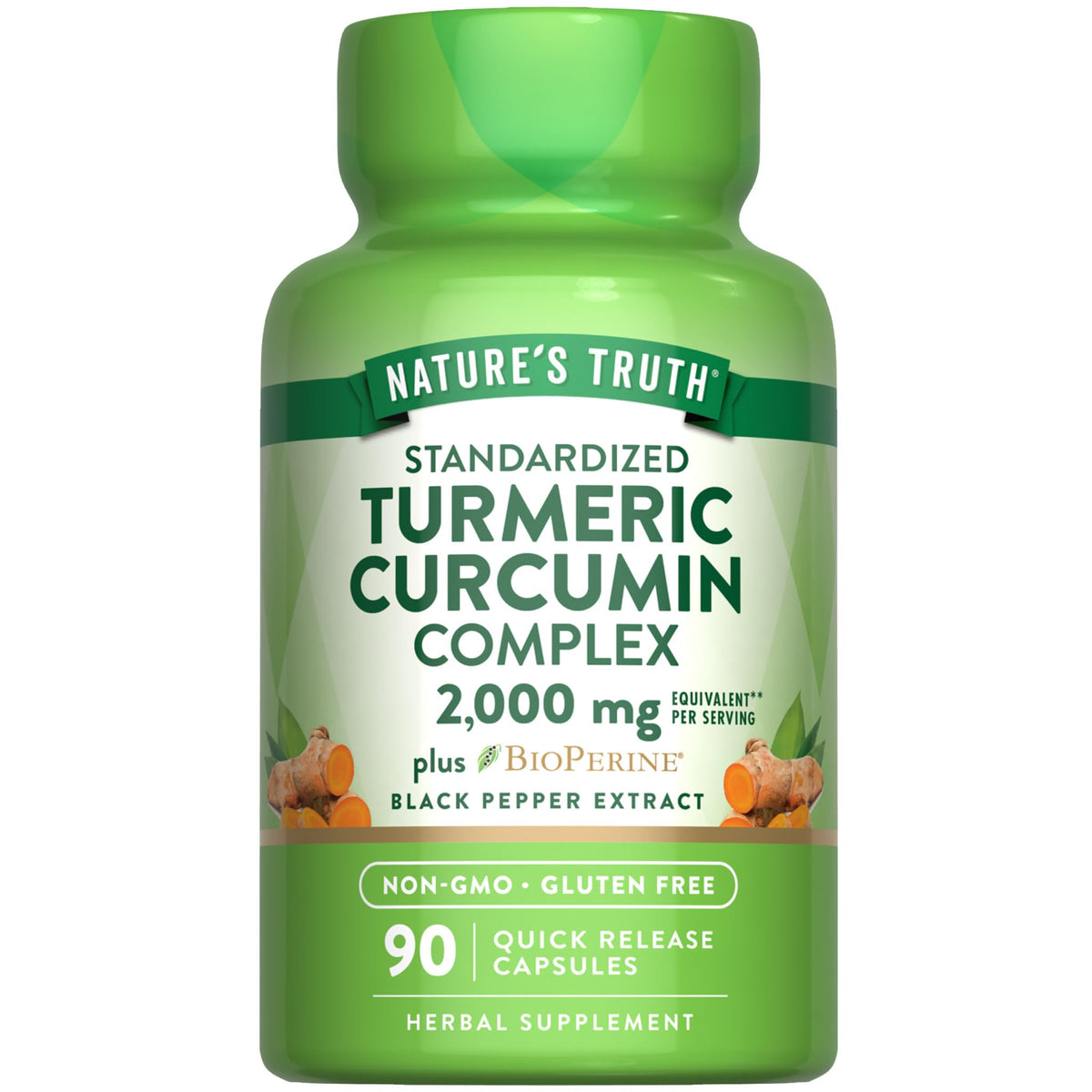 Nature's Truth Compléments Alimentaires Curcuma Curcumin 109g, vue avant