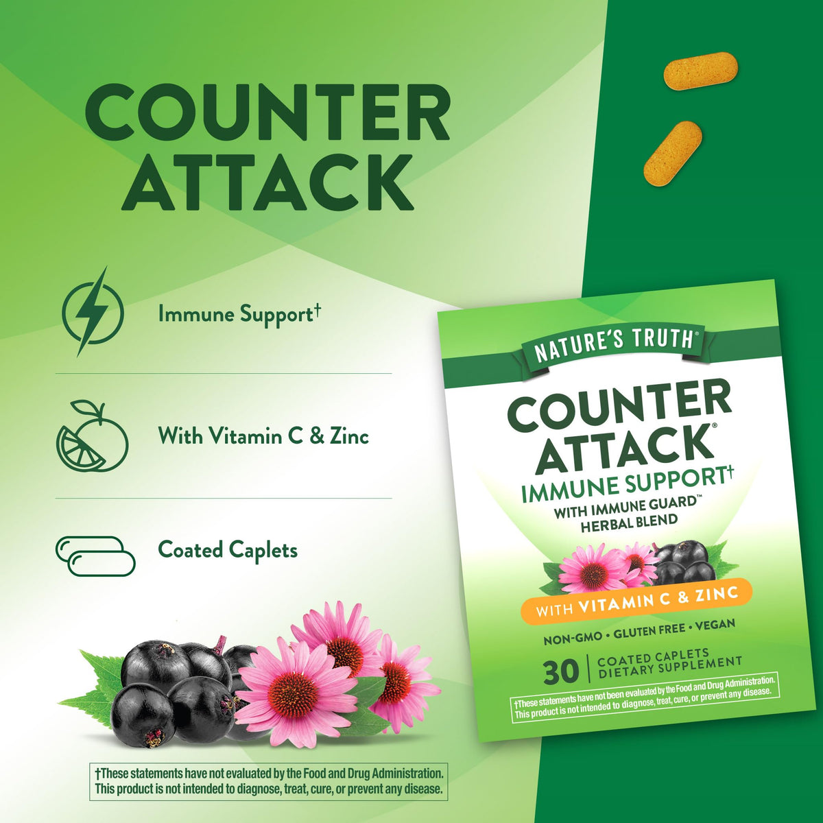 Nature's Truth Complex de Soutien daily wellness, vue de dos avec informations nutritionnelles