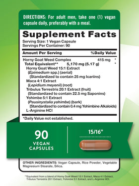Nature's Truth Complex Horny Goat Weed capsules avec étiquette