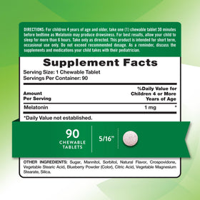 Nature's Truth Comprimés à Mâcher Melatonin 1mg saveur raisin arrière