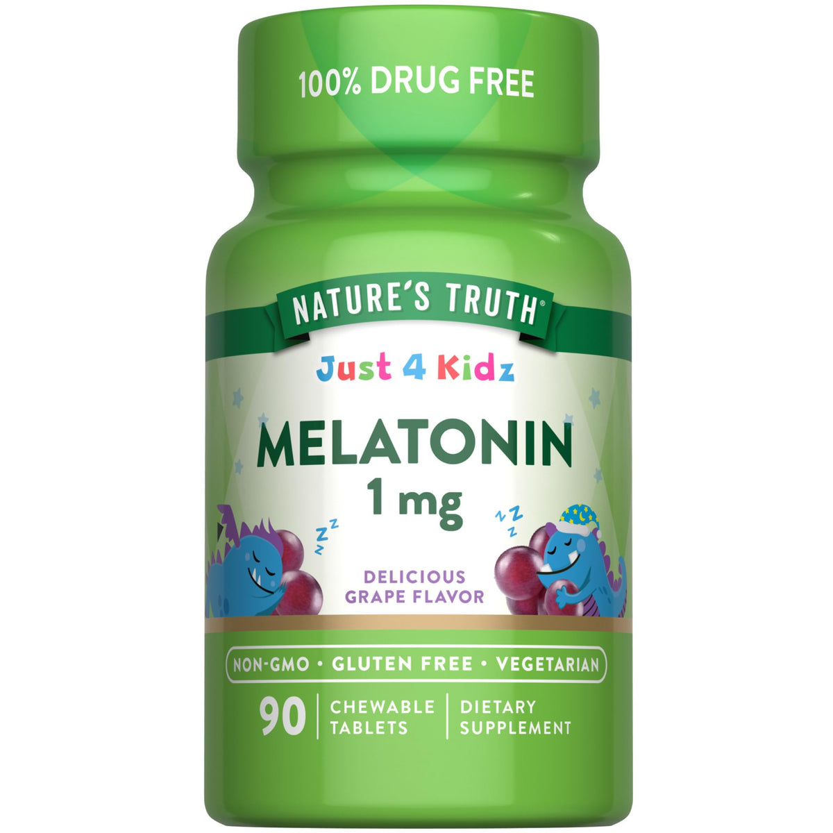 Nature's Truth Comprimés à Mâcher Melatonin 1mg saveur raisin avant