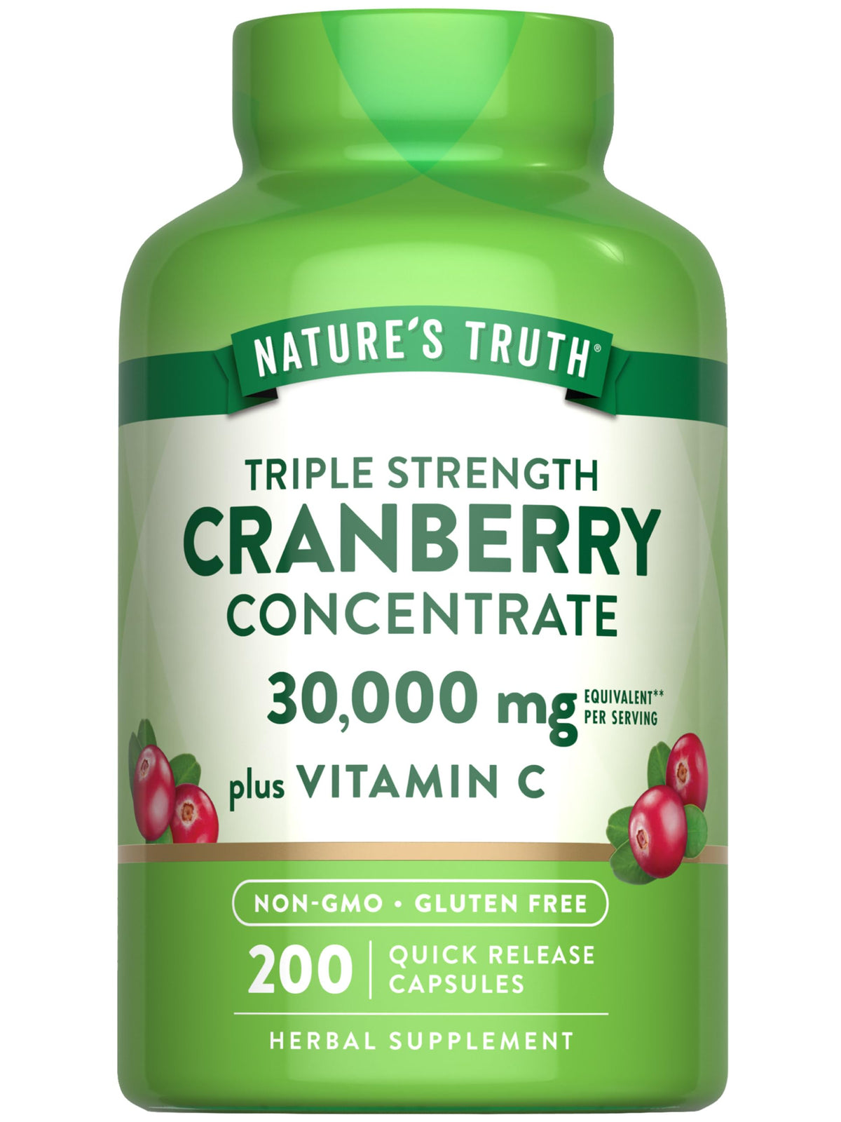 Nature's Truth Concentré de Canneberge 200mg en bouteille
