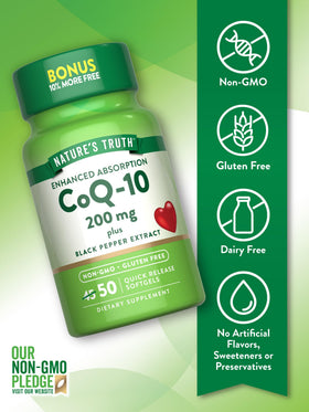 Nature's Truth CoQ10 gélules avec extrait de poivre noir