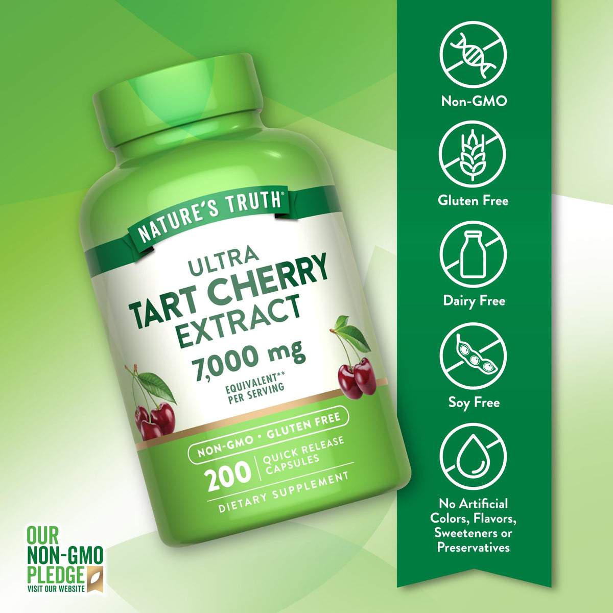 Nature's Truth Extrait de Cerise Acide Capsules, contenu des gélules