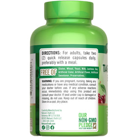 Nature's Truth Extrait de Cerise Acide Capsules, présentation sur une table