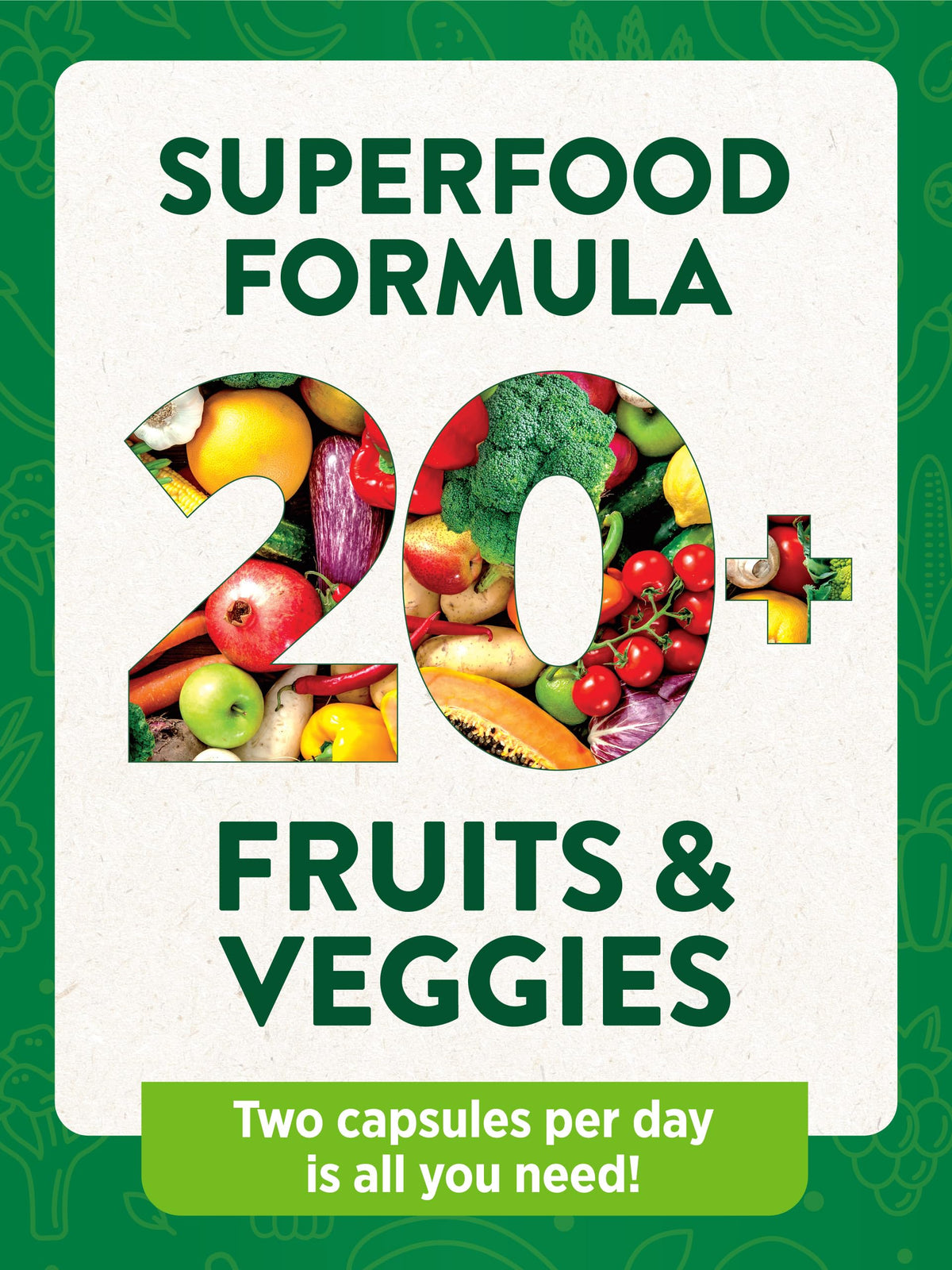 Nature's Truth Fruits et Légumes capsules sur fond blanc