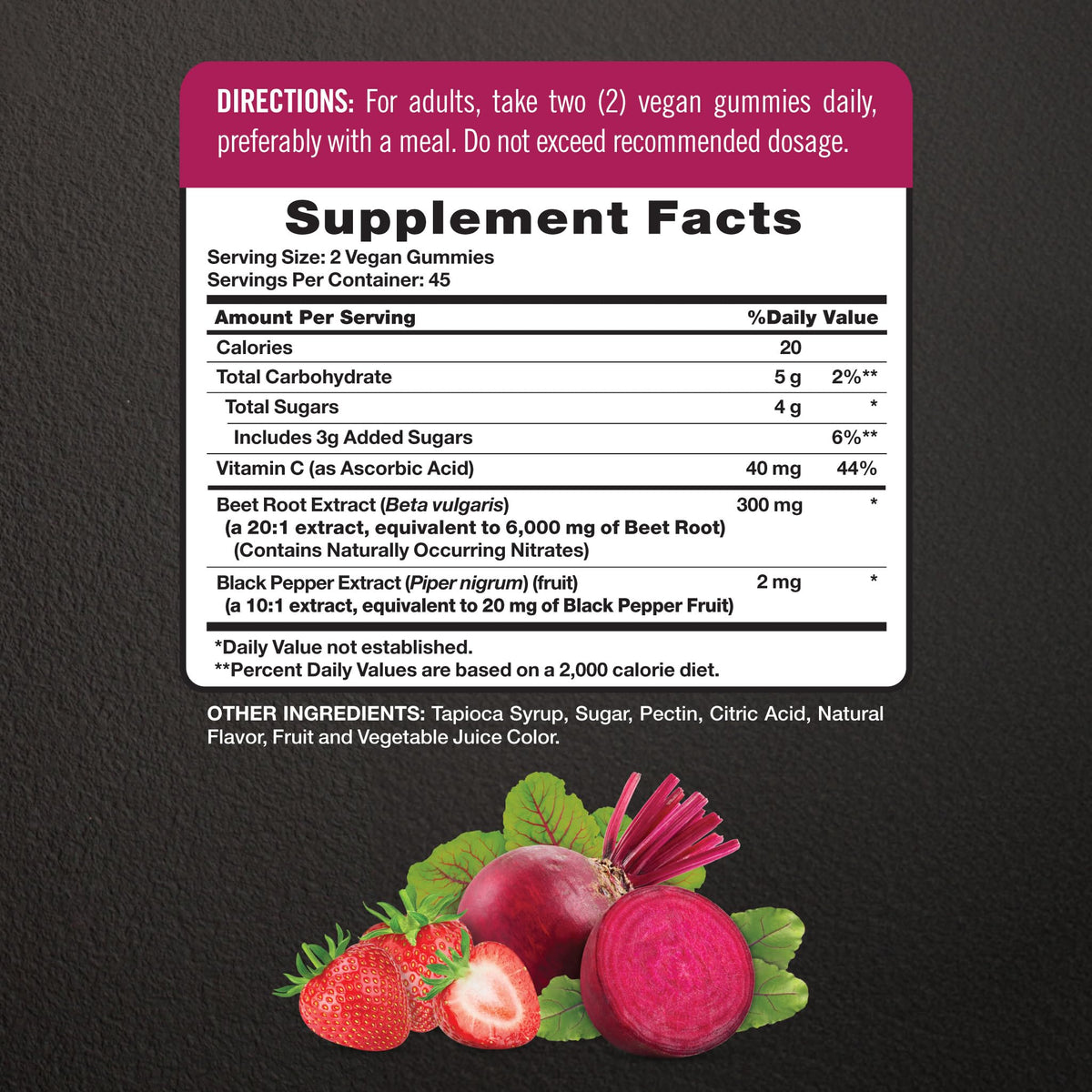 Nature's Truth Gélules de Racine de Betterave 300 mg détail de l'étiquette