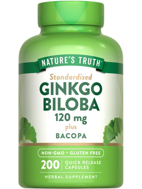Nature's Truth Ginkgo Biloba 120mg avec Bacopa, vue avant du produit