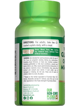 Nature's Truth Glucosamine Chondroitin MSM 60 comprimés en vue rapprochée