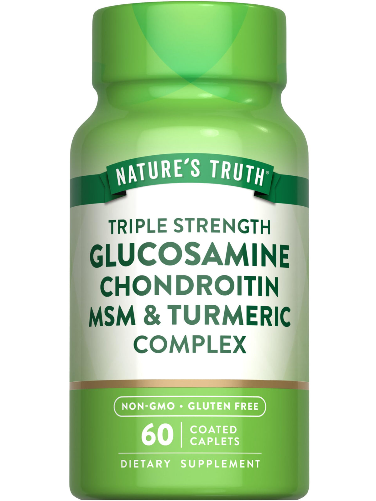 Nature's Truth Glucosamine Chondroitin MSM 60 comprimés face
