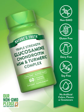 Nature's Truth Glucosamine Chondroitin MSM 60 comprimés sur une table
