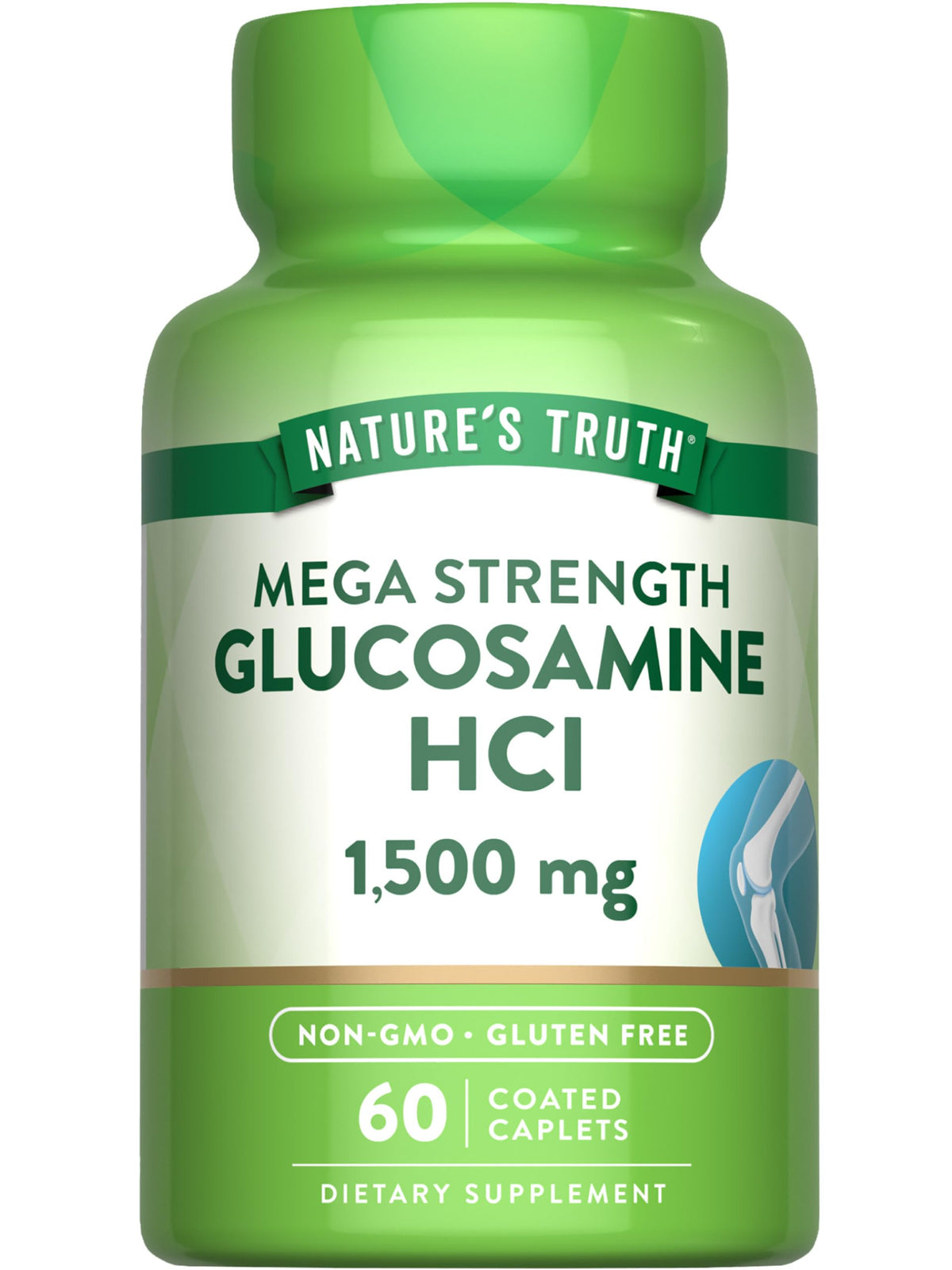 Nature's Truth Glucosamine HCI 1500mg 60 Caplets, packaging front view