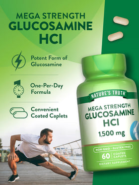 Nature's Truth Glucosamine HCI 1500mg bottle with a measuring spoon