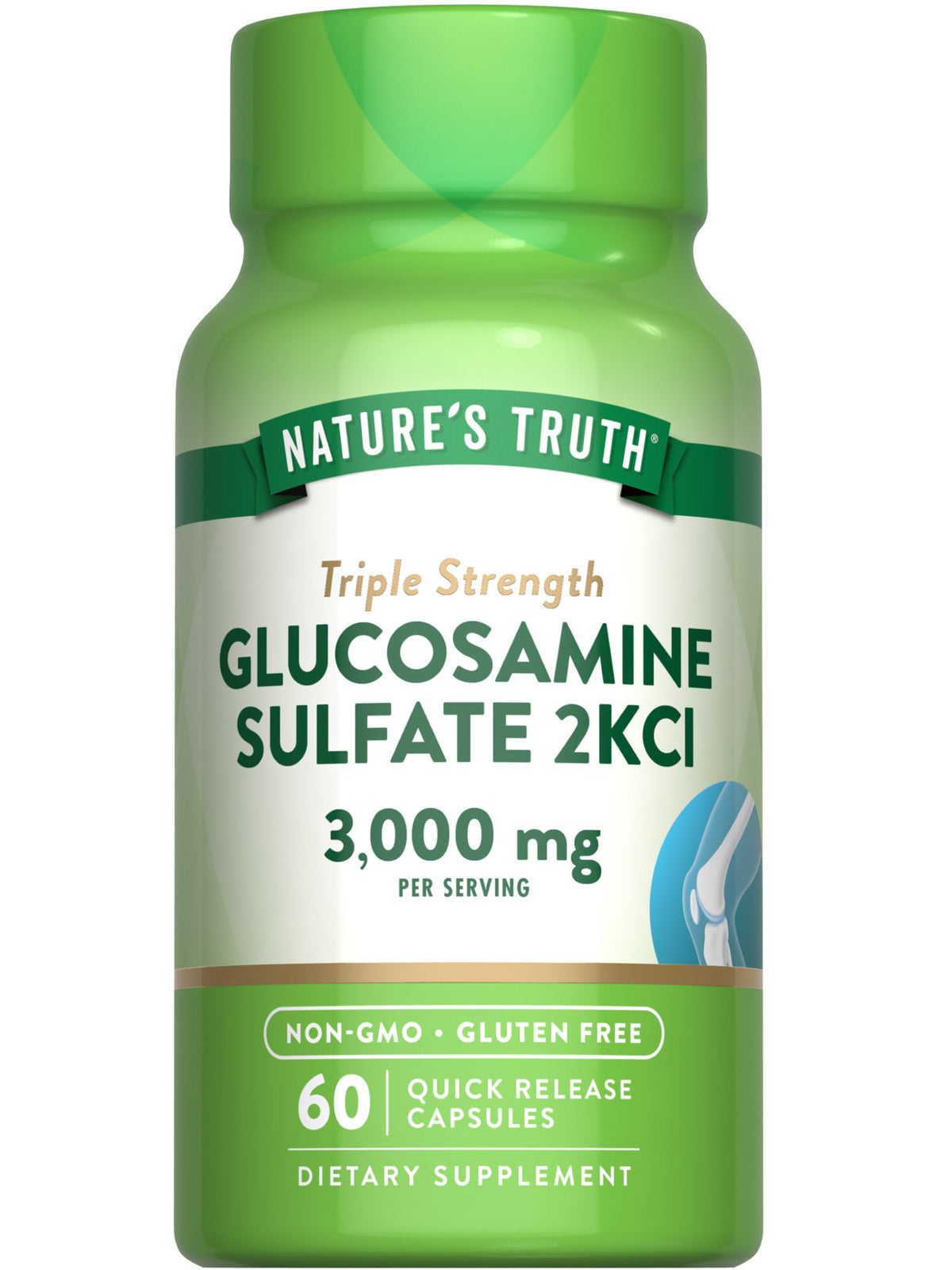 Nature's Truth Glucosamine Sulfate 3000mg Capsules packaging front view
