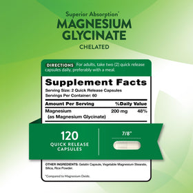 Nature's Truth Glycinate de Magnésium 200 mg 120 Capsules - vue arrière