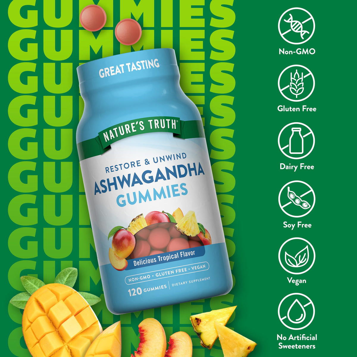 Nature's Truth gummies Ashwagandha 120 pièces texture