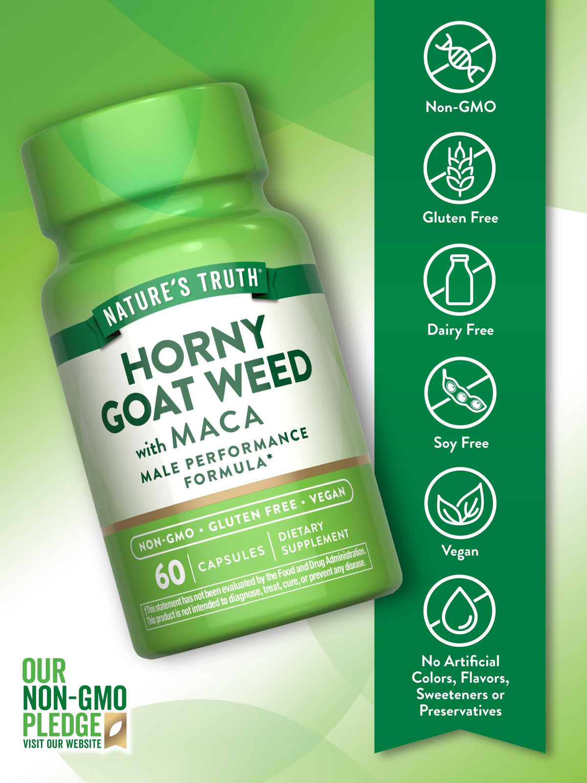 Nature's Truth Horny Goat Weed 60 capsules vue de côté
