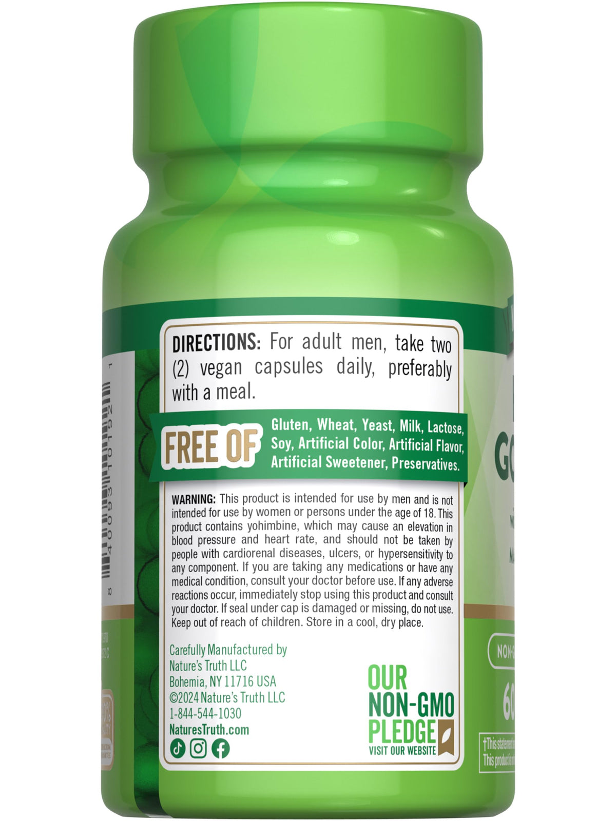 Nature's Truth Horny Goat Weed capsules avec des ingrédients naturels en arrière-plan