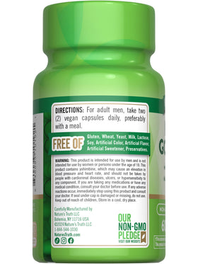 Nature's Truth Horny Goat Weed capsules avec des ingrédients naturels en arrière-plan